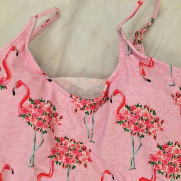 Beachsissi Pink Flamingo tankini swim set - Picture 2 of 2
